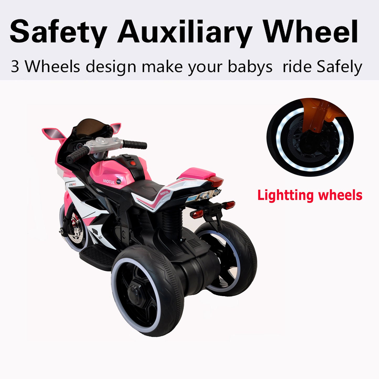 TAMCO pink kids motorcycle ,12V wheels with light, hand drive, electric motorcycle Children ride on motorcycle, NEL-1888, free shipping