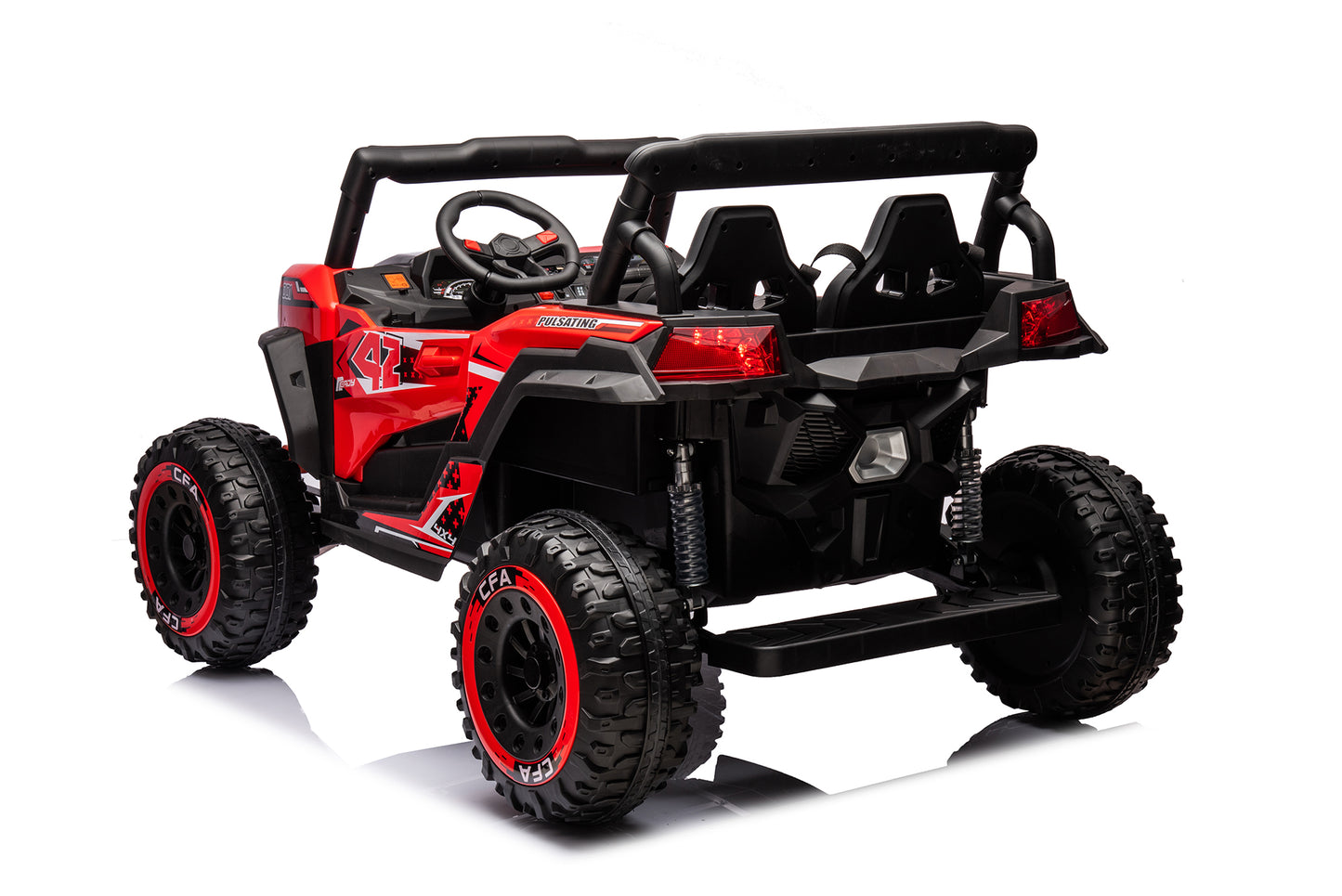 TAMCO Electric Big Kids Ride on Cars, Orange Kids Toys Car with 2 Leather Seat, NEL-913, free shopping