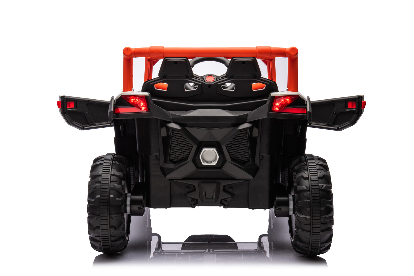 TAMCO Electric Big Kids Ride on Cars, White+Orange Kids Toys Car with 2 Leather Seat, NEL-901 , free shopping