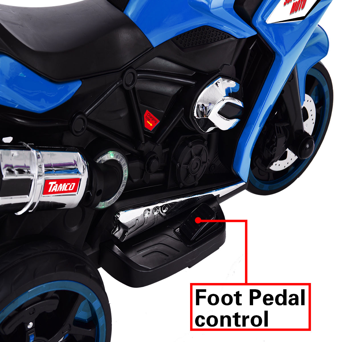 TAMCO-1200 blue ,kids electric motorcycle 3 wheels 2 motor 12V battery Children ride on motorcycle with lightting wheels ,free shipping