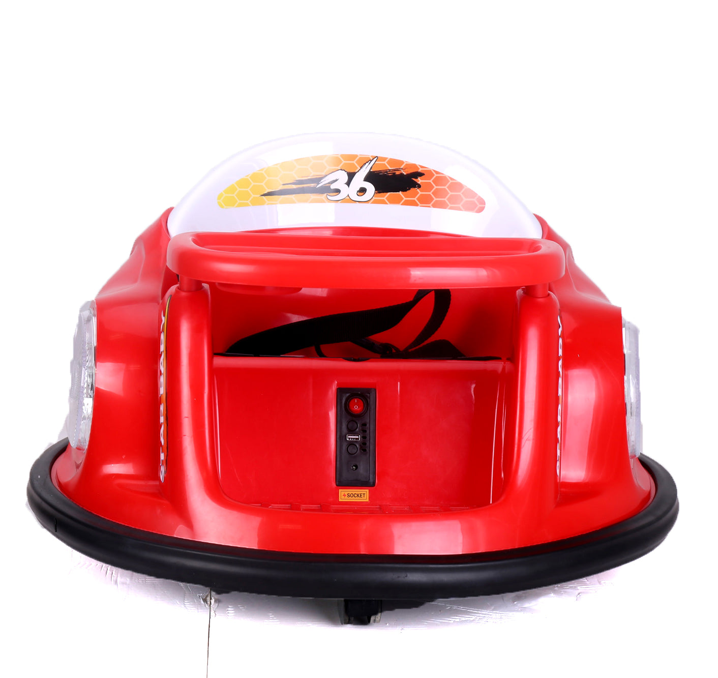 TAMCO 12V Kids Toy Electric Ride On Bumper Car, 360 Spin Ride On Vehicles for Girls Boys Toddler with Remote Control Dinner plate Colorful lights
