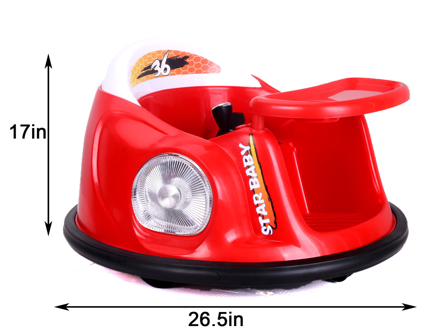 TAMCO 12V Kids Toy Electric Ride On Bumper Car, 360 Spin Ride On Vehicles for Girls Boys Toddler with Remote Control Dinner plate Colorful lights