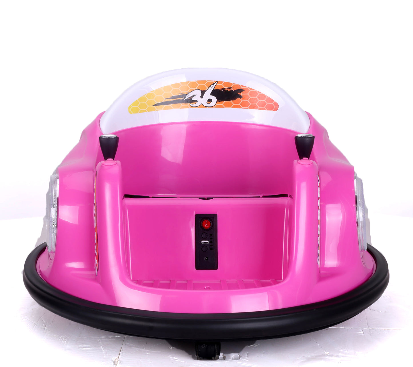 TAMCO 12V Kids Toy Electric Ride On Bumper Car, 360 Spin Ride On Vehicles for Girls Boys Toddler with Remote Control Dinner plate Colorful lights