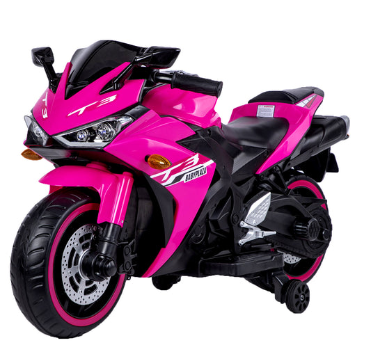 TAMCO-T3 pink kids 12V Children ride on motorcycle 3-6 years Kids ride on motorcycle with lightting wheels ,hand drive , PU seat