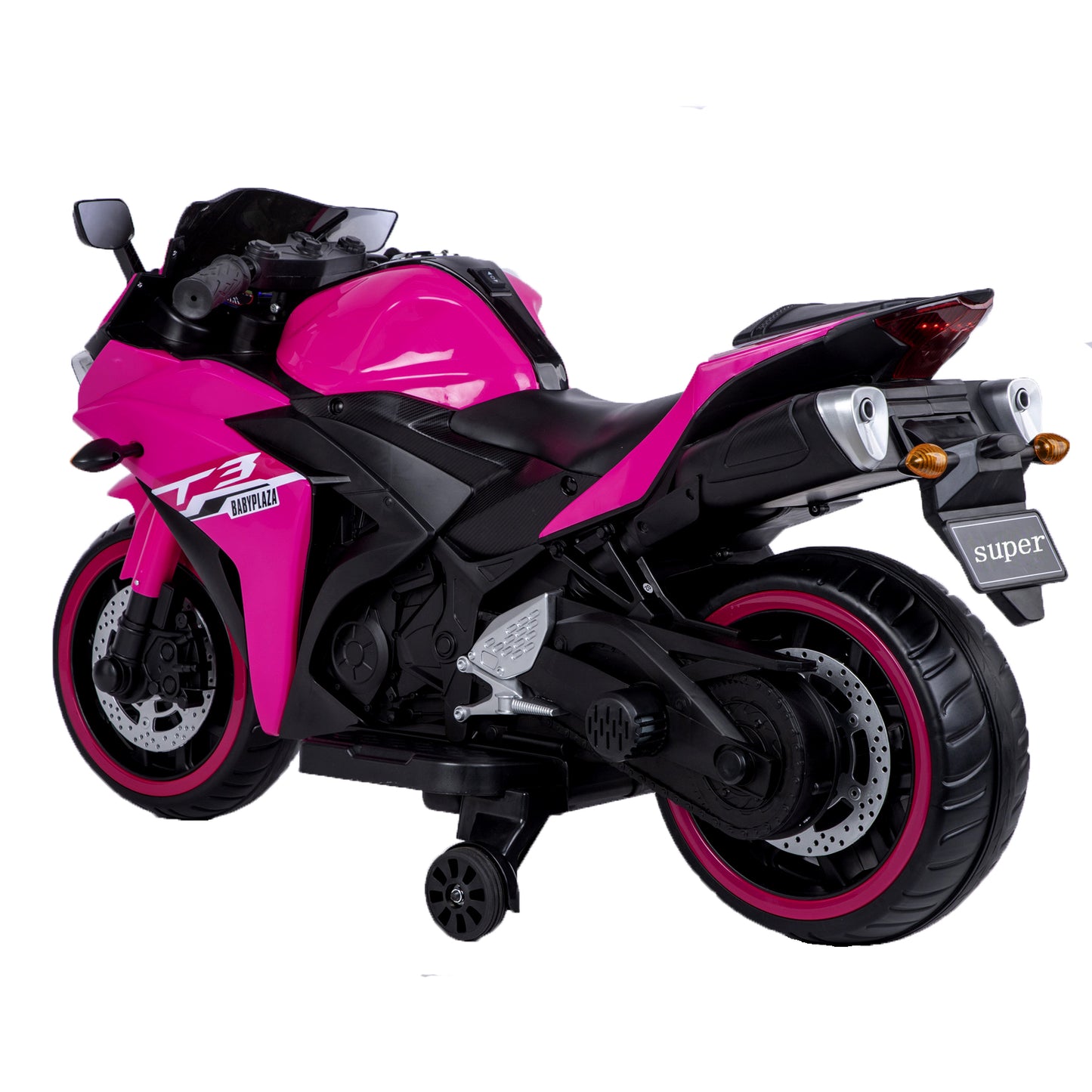 TAMCO-T3 pink kids 12V Children ride on motorcycle 3-6 years Kids ride on motorcycle with lightting wheels ,hand drive , PU seat