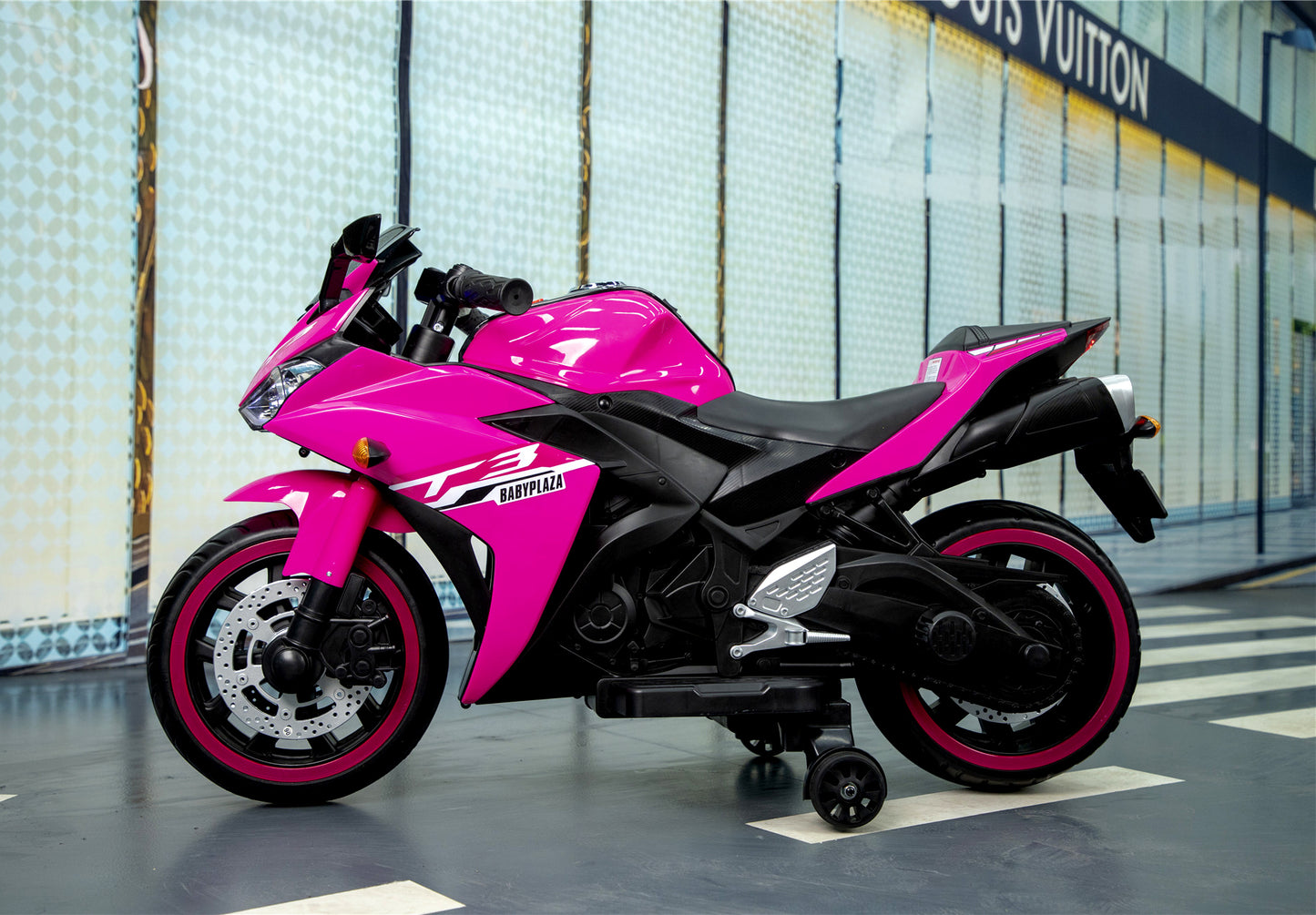 TAMCO-T3 pink kids 12V Children ride on motorcycle 3-6 years Kids ride on motorcycle with lightting wheels ,hand drive , PU seat