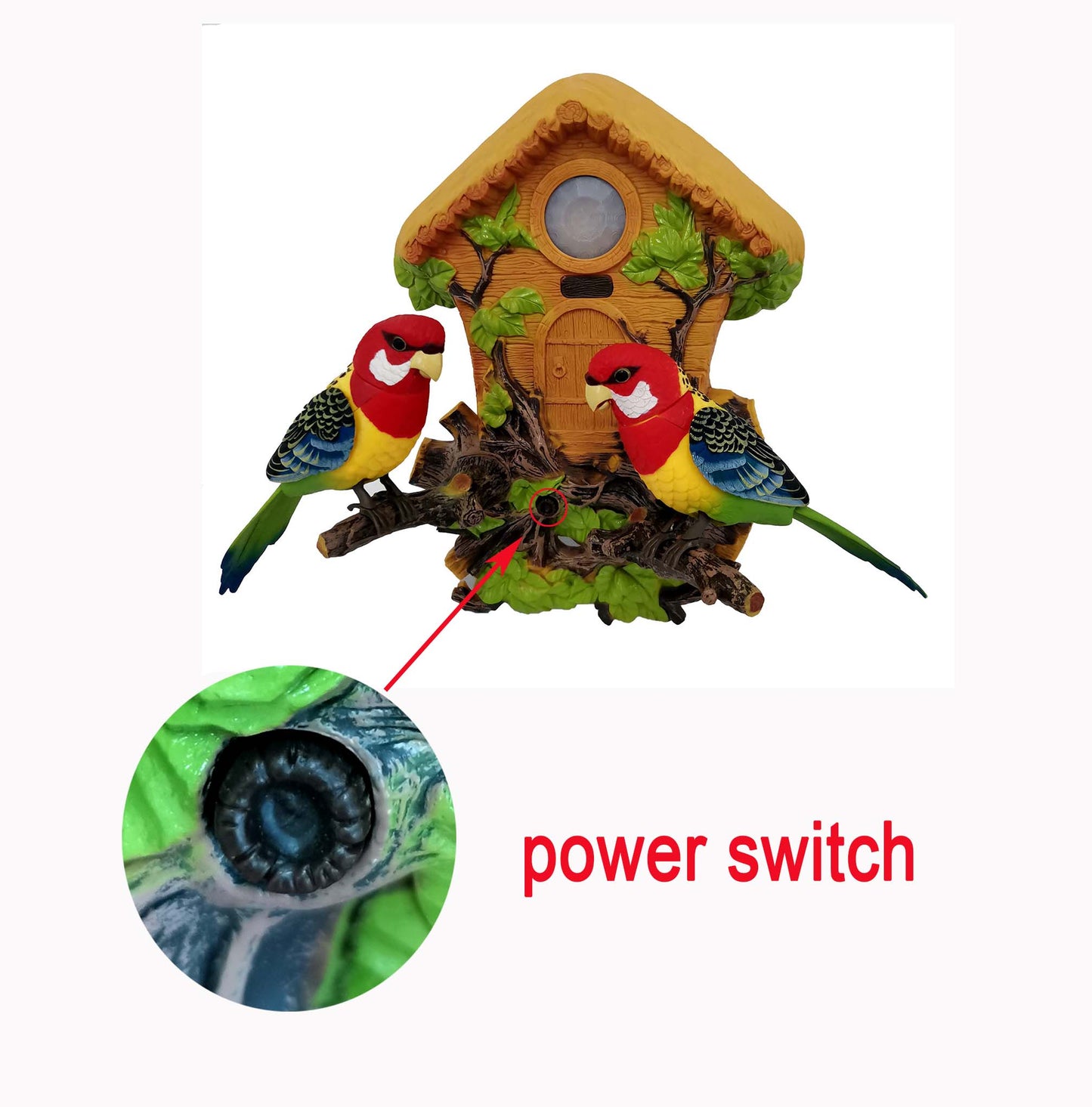 Tamco HL515A Heat Sensor Chirping toy Bird with Sweet Sound and Body Move As It Chirps Adorable Chirping & Dancing Bird with Motion Sensor /Wall Decoration / Pet Bird / Novelty Gift for kids