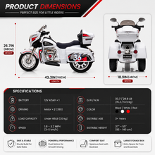 TAMCO T1800 white/red/black big kids electric motorbike,kids toys car,large capacity trunk,free shipping