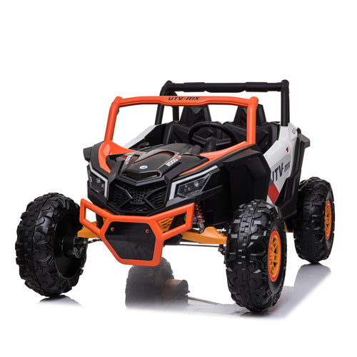 TAMCO Electric Big Kids Ride on Cars, Black+Orange Kids Toys Car with 2 Leather Seat, XMX613 , free shopping