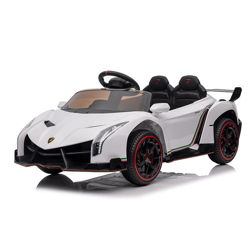TAMCO White Lamborghini 12V electric kids ride on cars two seat  big toy cars for kids with leather seat, XMX615B, free shipping