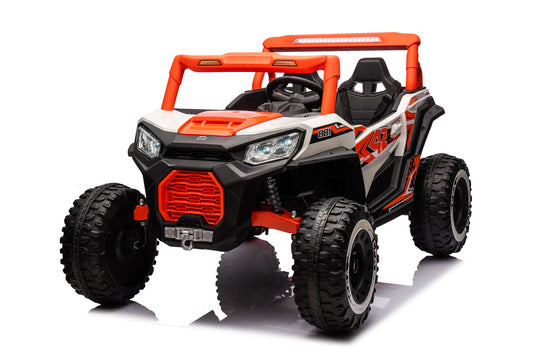 TAMCO Electric Big Kids Ride on Cars, Orange Kids Toys Car with 2 Leather Seat, NEL-913, free shopping