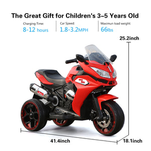 TAMCO-1200 red ,kids  electric motorcycle 3 wheels 2 motor 12V battery  Children ride on motorcycle with lightting wheels ,free shipping