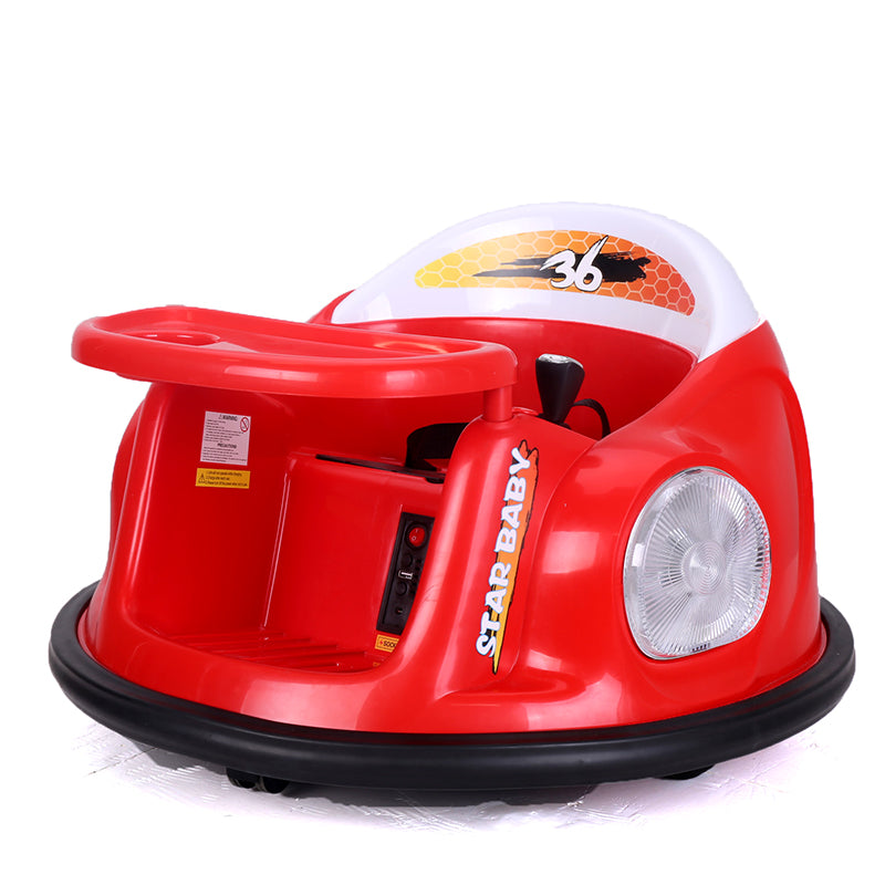 TAMCO 12V Kids Toy Electric Ride On Bumper Car, 360 Spin Ride On Vehicles for  Girls Boys Toddler  with  Remote Control  Dinner plate Colorful lights