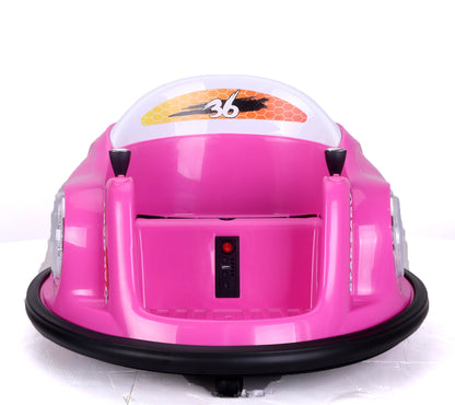 TAMCO 12V Kids Toy Electric Ride On Bumper Car, 360 Spin Ride On Vehicles for  Girls Boys Toddler  with  Remote Control  Dinner plate Colorful lights