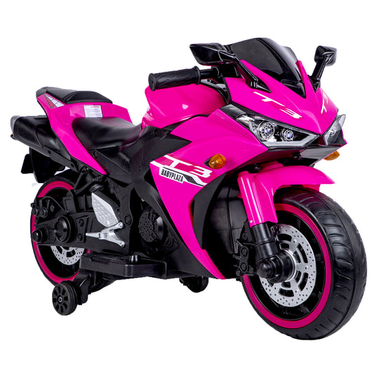 TAMCO-T3  pink  kids 12V Children ride on motorcycle 3-6 years Kids ride on motorcycle with lightting wheels ,hand  drive , PU seat