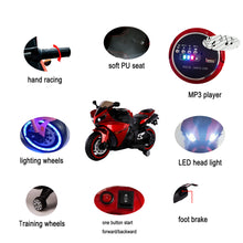 TAMCO-T3 painted red   kids 12V Children ride on motorcycle 3-6 years Kids ride on motorcycle with lightting wheels ,hand  drive , PU seat